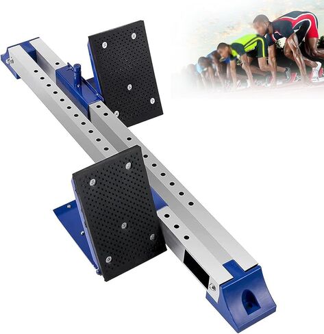 Track and Field Starting Blocks, Aluminum Alloy Competition Starting Blocks, Non Slip Track Pedals, 6 Angles Adjustment Wear Resistant Non Slip Rubber Pedal, Universal Starting Blocks for All Ages in Kuwait