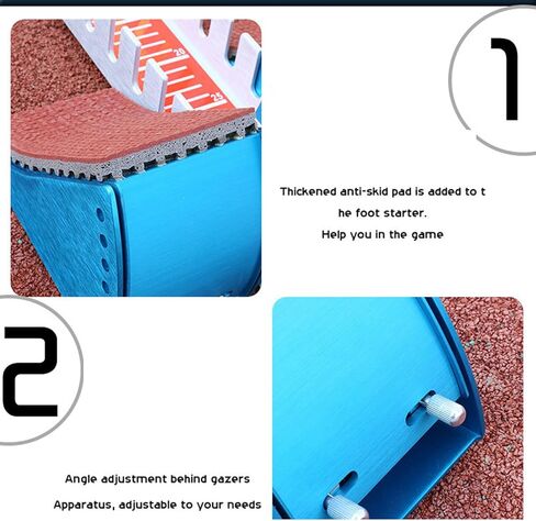 Track and Field Starting Blocks, Aluminum Alloy Competition Starting Blocks, Non Slip Track Pedals, 6 Angles Adjustment Wear Resistant Non Slip Rubber Pedal, Universal Starting Blocks for All Ages in Kuwait