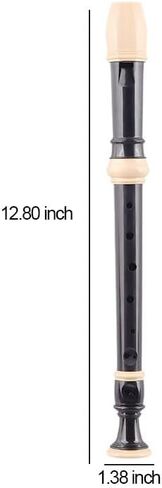 Soprano Recorder 8 Holes with Storage Bag Fingering Chart Cleaning Rod Finger Rest Strap and Lubricant for Daily Practice Home Use and Impromptu Sessions, Black in Saudi Arabia