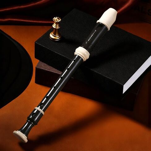 Soprano Recorder 8 Holes with Storage Bag Fingering Chart Cleaning Rod Finger Rest Strap and Lubricant for Daily Practice Home Use and Impromptu Sessions, Black in Saudi Arabia