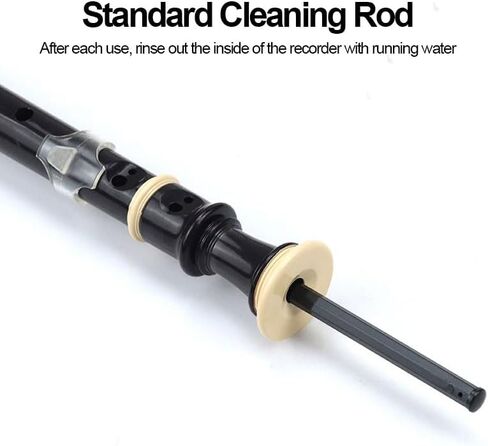 Soprano Recorder 8 Holes with Storage Bag Fingering Chart Cleaning Rod Finger Rest Strap and Lubricant for Daily Practice Home Use and Impromptu Sessions, Black in Saudi Arabia