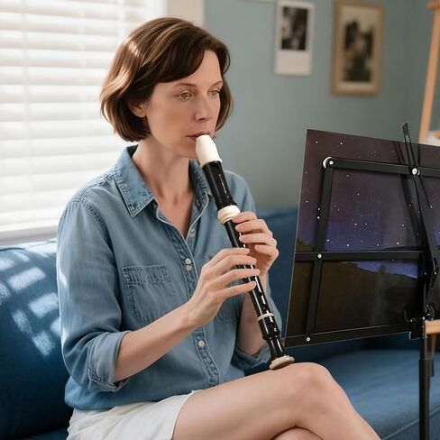 Soprano Recorder 8 Holes with Storage Bag Fingering Chart Cleaning Rod Finger Rest Strap and Lubricant for Daily Practice Home Use and Impromptu Sessions, Black in Saudi Arabia