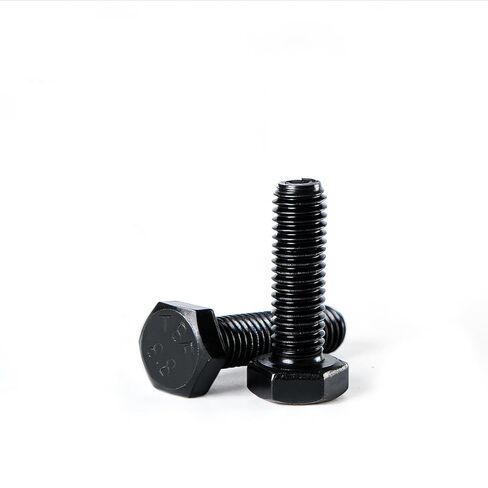 M10 x 20mm Hex Head Screws Bolts, 8.8 Grade Carbon Steel, Black Oxide Finish, Full Machine Thread, Right Hand External Hex Drive for Industrial & DIY, 10Pcs in Saudi Arabia