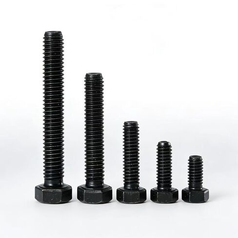 M10 x 20mm Hex Head Screws Bolts, 8.8 Grade Carbon Steel, Black Oxide Finish, Full Machine Thread, Right Hand External Hex Drive for Industrial & DIY, 10Pcs in Saudi Arabia