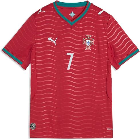 PUMA Kids Boys Portugal 2026 Home Ronaldo Crew Neck Short Sleeve Replica Jersey Casual - Red in Saudi Arabia