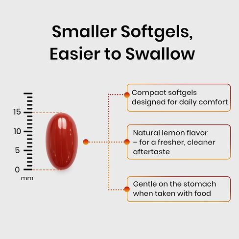 Omega 3 Fish Oil with CoQ10, High EPA DHA Fish Oil Omega 3 Supplements, 2200 mg rTG Omega 3 EPA DHA for Heart & Cardiovascular Support, Lemon Flavor, 300 Softgels in Kuwait