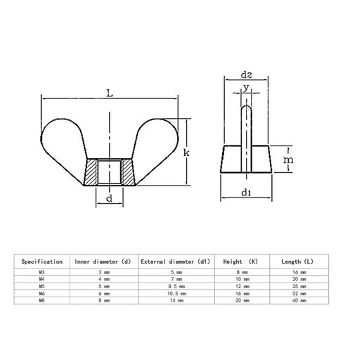 1/10pcs Wing Nuts M3 M4 M5 M6 M8 M10 M12 304 Stainless Steel Tighten Hand A Nut Butterfly Nut Ingot DIN315 Eye Nuts(10Pieces,M8) in Saudi Arabia