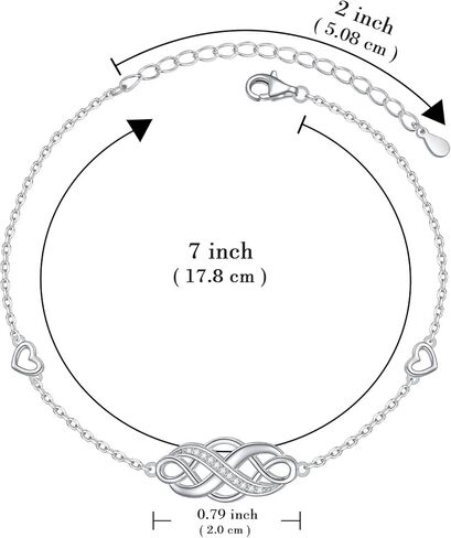 Irish Celtic Knot Bracelet 925 Sterling Silver Infinity Love Cubic Zirconia Trinity Knot Adjustable Bracelet for Women Birthday Christmas Gifts in Saudi Arabia