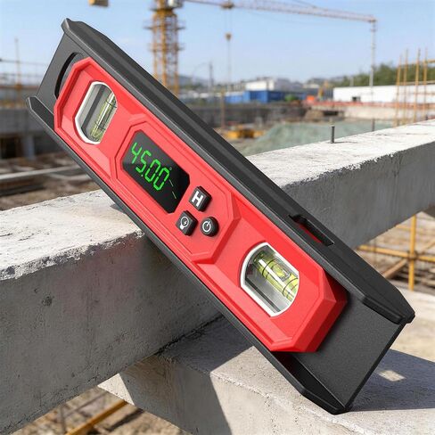 Digital Level 9-Inch, Torpedo Level and Protractor with Bright LED Display, Magnetic Base, Audio Indicator, IP54 Water Resistant for Construction Craftsman in Saudi Arabia