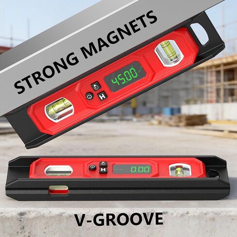 Digital Level 9-Inch, Torpedo Level and Protractor with Bright LED Display, Magnetic Base, Audio Indicator, IP54 Water Resistant for Construction Craftsman in Saudi Arabia