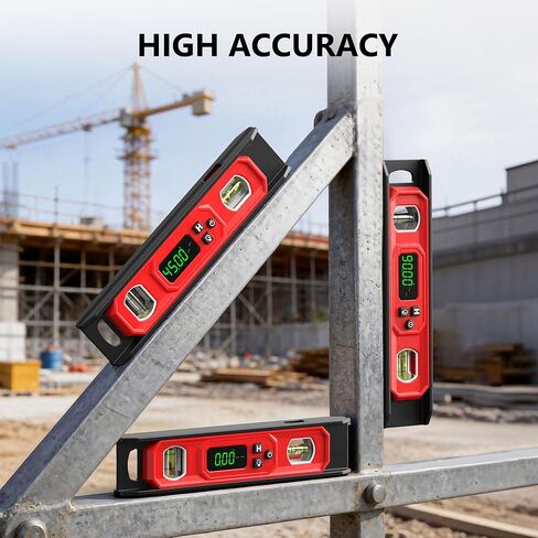 Digital Level 9-Inch, Torpedo Level and Protractor with Bright LED Display, Magnetic Base, Audio Indicator, IP54 Water Resistant for Construction Craftsman in Saudi Arabia