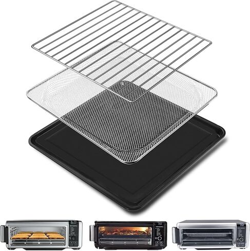 Air Fryer Grill Pan for Ninja Foodi DT251 DT201 DT200 Digital Air Fryer Countertop Oven, 13.6 * 11.6'' Air Fryer Grill Plate Crisper Plate Rack Accessories Replacement Parts Tray,Dishwasher Safe in Saudi Arabia