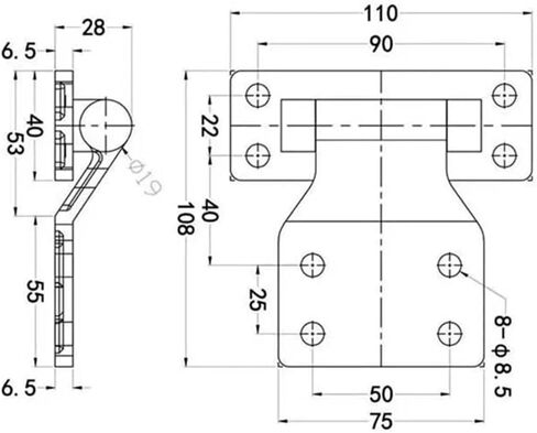 304 الفولاذ المقاوم للصدأ الثقيلة المفصلي سميكة المعدات الميكانيكية الصناعية الأجهزة 1 قطعة in Kuwait