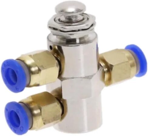 صمام العادم 2 موضع 5 طرق تشغيل/إيقاف M5 مفتاح ضغط على زر TAC-4P صمام ميكانيكي هوائي هوائي مع تركيبات (مع تركيب 6 مم) in Saudi Arabia