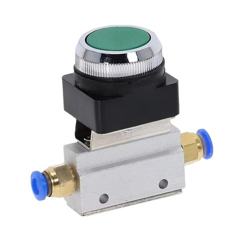 Mechanical Valve 1/8" Thread 2 Position 3 Way Green Flat Push Button Momentary Pneumatic Valve MOV-321PP(Red,4mm) in Kuwait