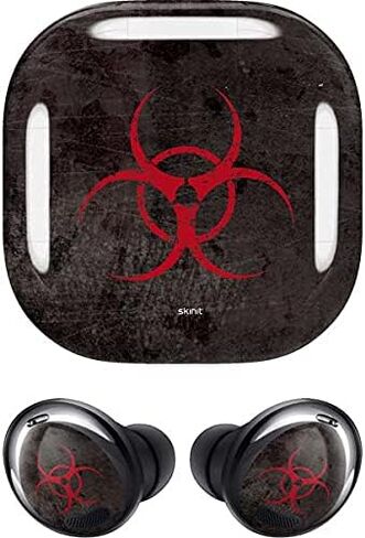 غلاف صوتي من Skinit متوافق مع Samsung Galaxy Buds Pro المصمم في الأصل بتصميم باللون الأحمر الحيوي in Saudi Arabia