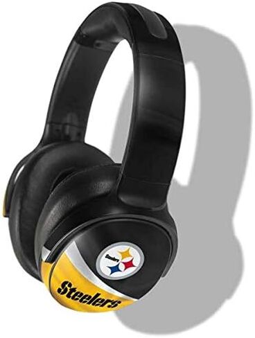 غلاف صوتي من Skinit متوافق مع Skullcandy Venue - تصميم مرخص رسميًا من NFL Pittsburgh Steelers in Saudi Arabia