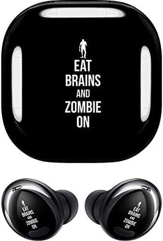 Skinit Decal Audio Skin Compatible with Samsung Galaxy Buds Pro - Skinit Originally Designed Eat Brains and Zombie On Black Design in Saudi Arabia