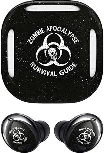 غلاف صوتي من Skinit متوافق مع Samsung Galaxy Buds Pro - تصميم دليل البقاء Zombie Apocalypse Survival Guide المصمم في الأصل من Skinit in Saudi Arabia