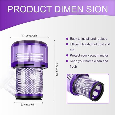 مناسب لعنصر الفلتر الخلفي DysonV12، فلتر HEPA in Kuwait