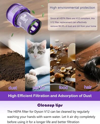 مناسب لعنصر الفلتر الخلفي DysonV12، فلتر HEPA in Kuwait