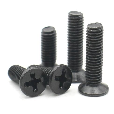 Black Carbon Steel M1.7 3/3.5/4/5-16mm Mini Small Cross Phillips Flat Head Countersunk Screw Bolt 100Pcs(5mm) in Saudi Arabia