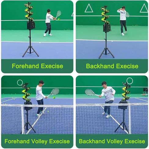 Automatic Tennis Ball Launcher with Remote Control, Adjustable Height & Angle, Ideal Tennis Serving Machine for Training and Practice, Skill Levels in Saudi Arabia