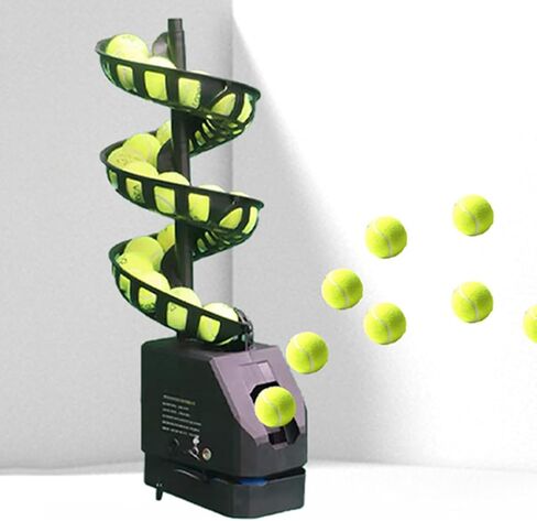 Portable Tennis Serving Machine with Remote Control, Handheld Ball Launcher, 33-Ball Capacity, 48° Adjustable Head, Ideal for All Ages & Skill Levels, Perfect for Solo Training in Saudi Arabia