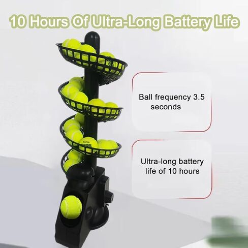 Portable Tennis Serving Machine with Remote Control, Handheld Ball Launcher, 33-Ball Capacity, 48° Adjustable Head, Ideal for All Ages & Skill Levels, Perfect for Solo Training in Saudi Arabia