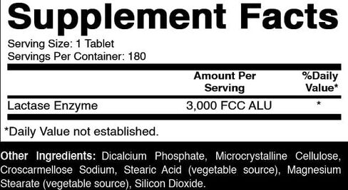 أوكسيفي لاكتاز إنزيم 3000 FCC ALU | 180 حبة | خالي من الغلوتين، وغير معدّل وراثيًا | الملحق صنع في الولايات المتحدة الأمريكية in Kuwait