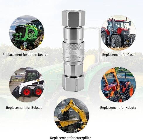 قارنة توصيل هيدروليكية سريعة التوصيل ذات وجه مسطح متوافقة مع Skid Steer Bobcat Kubota Case New Holland Interchange ISO 16028 (1/2 هيكل × 3/4 NPT (ISO 16028)) in Saudi Arabia