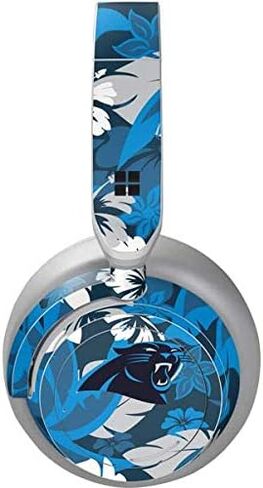 غلاف صوتي من Skinit متوافق مع سماعات الرأس Surface - تصميم طباعة استوائية مرخص رسميًا من NFL Carolina Panthers in Saudi Arabia