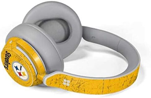 Skinit Decal Audio Skin Compatible with Surface Headphones - Officially Licensed NFL Pittsburgh Steelers - Alternate Distressed Design in Saudi Arabia