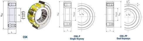 CSK40PP 1 قطعة براثن تحمل اتجاه واحد 40x80x18 مللي متر مع Keyway CSK6208PP محامل قابض العجلة الحرة CSK208PP in Kuwait