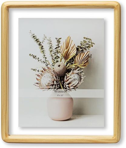 5x7 Floating Picture Frame Collage, Solid Pine Wood with Double Sided Real Glass, Fits Two 5x7 Photos or Use as One 8x12 Picture Frame, Wall Hanging or Tabletop Free-Standing Display, Nature in Saudi Arabia