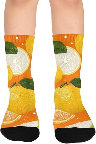 جوارب Sunny Citrus Art للمشي لمسافات طويلة - جوارب شتوية حرارية سميكة دافئة للأطفال الصغار للأولاد والبنات للمدرسة، والارتداء اليومي والأنشطة الخارجية in Kuwait