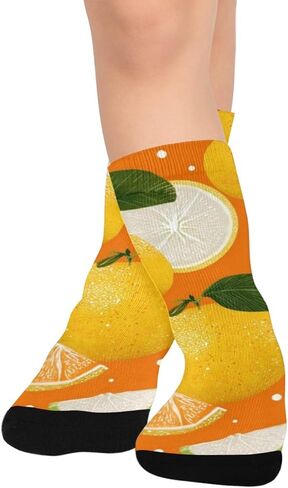 جوارب Sunny Citrus Art للمشي لمسافات طويلة - جوارب شتوية حرارية سميكة دافئة للأطفال الصغار للأولاد والبنات للمدرسة، والارتداء اليومي والأنشطة الخارجية in Kuwait