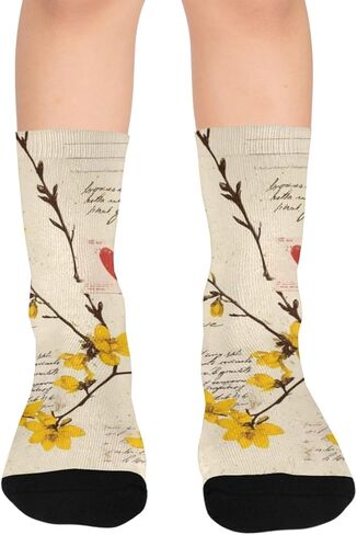 جوارب Ast Letter Bloom Flower للمشي لمسافات طويلة - جوارب شتوية حرارية سميكة دافئة للأولاد والبنات للمدرسة، والارتداء اليومي والأنشطة الخارجية in Kuwait