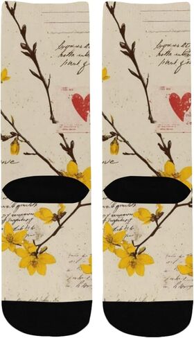 جوارب Ast Letter Bloom Flower للمشي لمسافات طويلة - جوارب شتوية حرارية سميكة دافئة للأولاد والبنات للمدرسة، والارتداء اليومي والأنشطة الخارجية in Kuwait