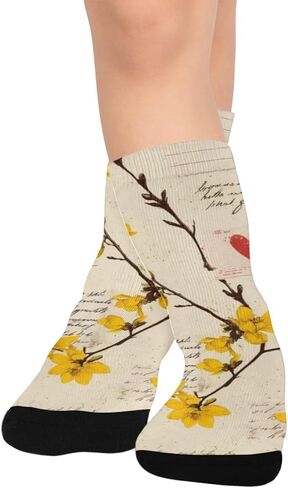 جوارب Ast Letter Bloom Flower للمشي لمسافات طويلة - جوارب شتوية حرارية سميكة دافئة للأولاد والبنات للمدرسة، والارتداء اليومي والأنشطة الخارجية in Kuwait