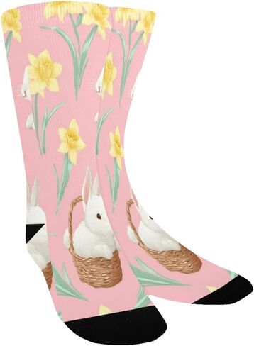 جوارب المشي لمسافات طويلة على شكل أرنب وردي فاتح لعيد الفصح - جوارب شتوية حرارية سميكة دافئة للأولاد والبنات الصغار للمدرسة، والارتداء اليومي والأنشطة الخارجية in Kuwait