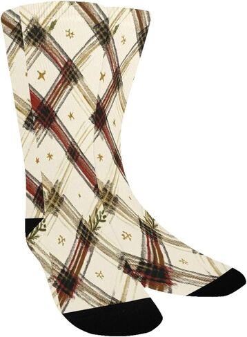 Plaid Star Motif Ink Hiking Socks - Toddler Boys & Girls Warm Thick Thermal Winter Crew Socks for School, Daily Wear & Outdoor Activities in Saudi Arabia