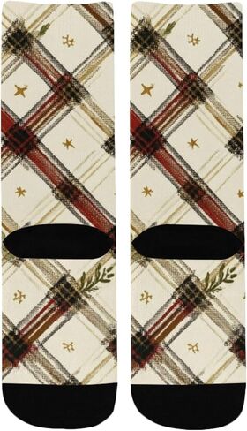Plaid Star Motif Ink Hiking Socks - Toddler Boys & Girls Warm Thick Thermal Winter Crew Socks for School, Daily Wear & Outdoor Activities in Saudi Arabia