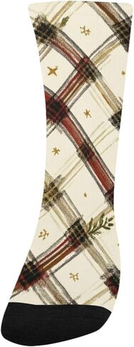 Plaid Star Motif Ink Hiking Socks - Toddler Boys & Girls Warm Thick Thermal Winter Crew Socks for School, Daily Wear & Outdoor Activities in Saudi Arabia