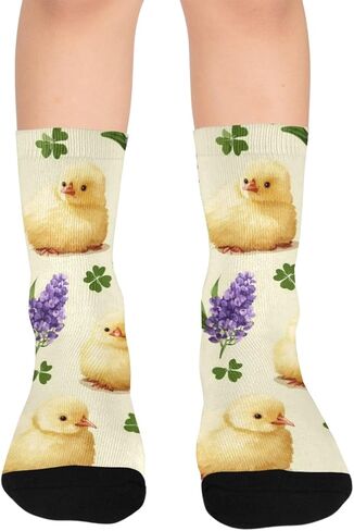 جوارب لطيفة للمشي لمسافات طويلة من Lucky Clover Chicks - جوارب شتوية حرارية سميكة دافئة للأولاد والبنات للمدرسة، والارتداء اليومي والأنشطة الخارجية in Kuwait