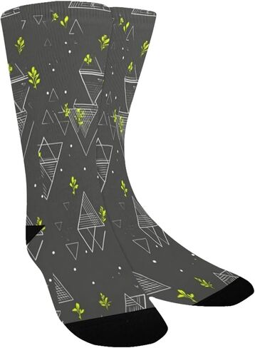 جوارب رمادية للمشي لمسافات طويلة بتصميم زهور هندسية - جوارب شتوية حرارية سميكة دافئة للأولاد والبنات للمدرسة، والارتداء اليومي والأنشطة الخارجية in Kuwait