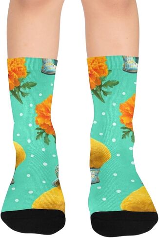 Cute Garden Chick Green Hiking Socks - Toddler Boys & Girls Warm Thick Thermal Winter Crew Socks for School, Daily Wear & Outdoor Activities in Saudi Arabia