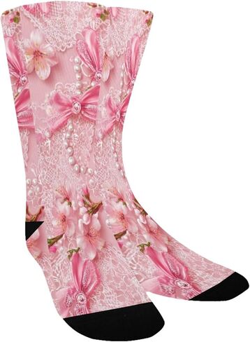 Lace Cherry Blossom Hiking Socks - Toddler Boys & Girls Warm Thick Thermal Winter Crew Socks for School, Daily Wear & Outdoor Activities in Saudi Arabia