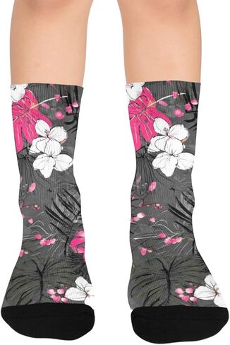 جوارب Art Tropical Bloom للمشي لمسافات طويلة - جوارب شتوية حرارية سميكة دافئة للأطفال الصغار للأولاد والبنات للمدرسة، والارتداء اليومي والأنشطة الخارجية in Kuwait