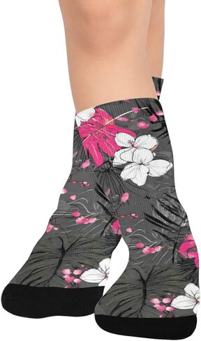 جوارب Art Tropical Bloom للمشي لمسافات طويلة - جوارب شتوية حرارية سميكة دافئة للأطفال الصغار للأولاد والبنات للمدرسة، والارتداء اليومي والأنشطة الخارجية in Kuwait